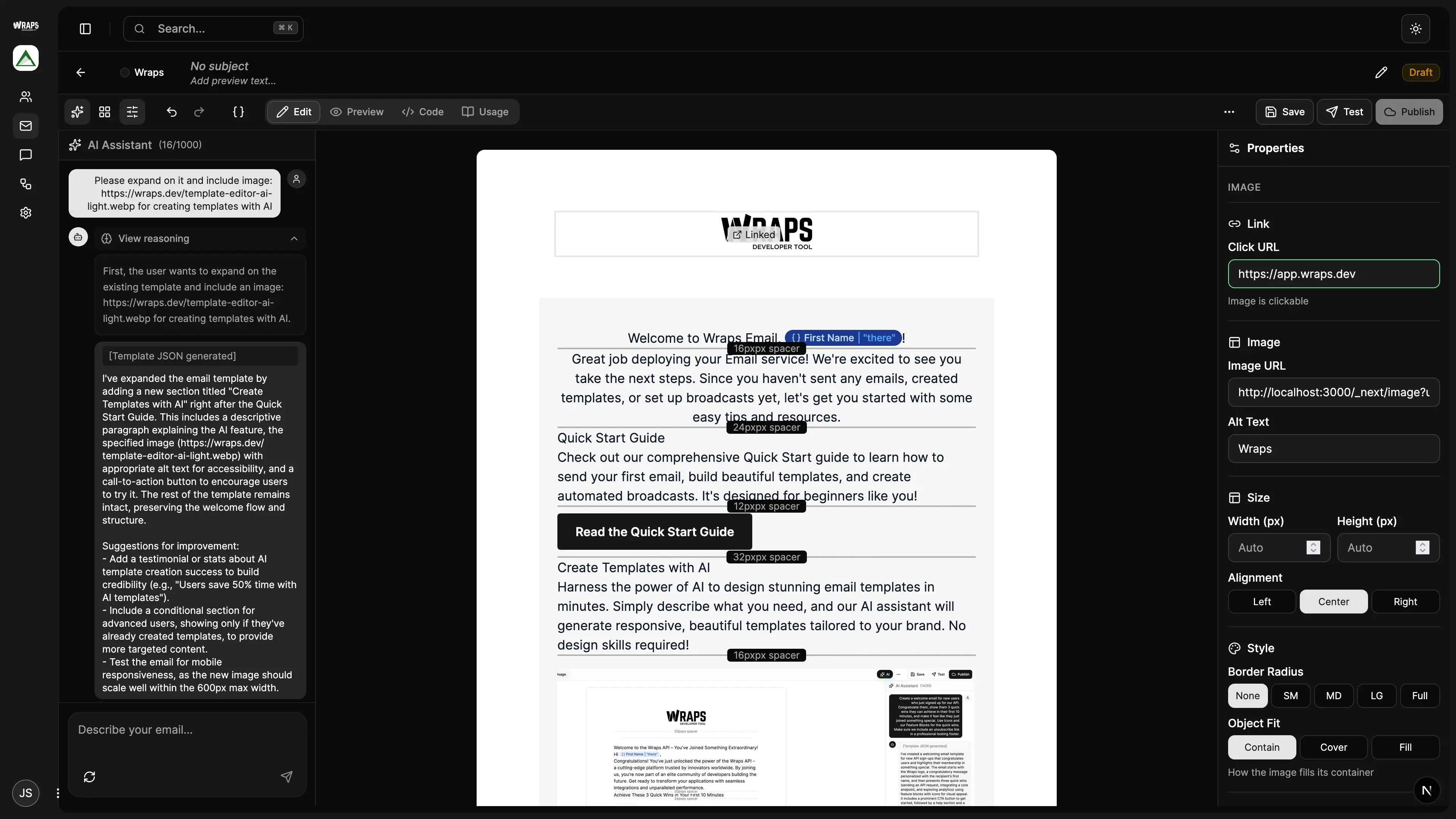 Template Editor - Dark Mode